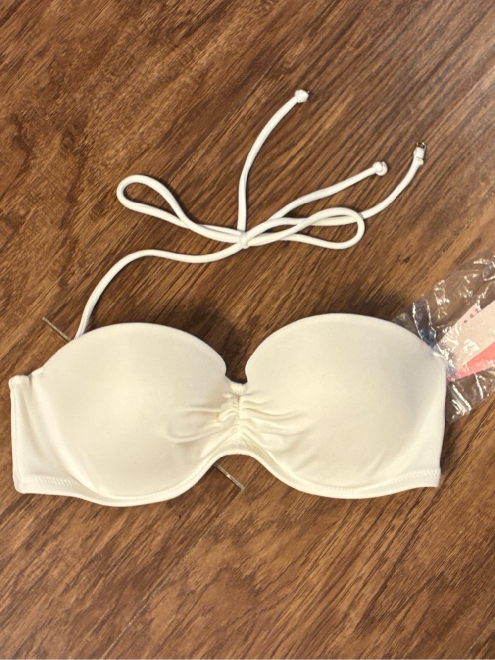 Victoria's Secret White Strapless Bandeau Bikini Top